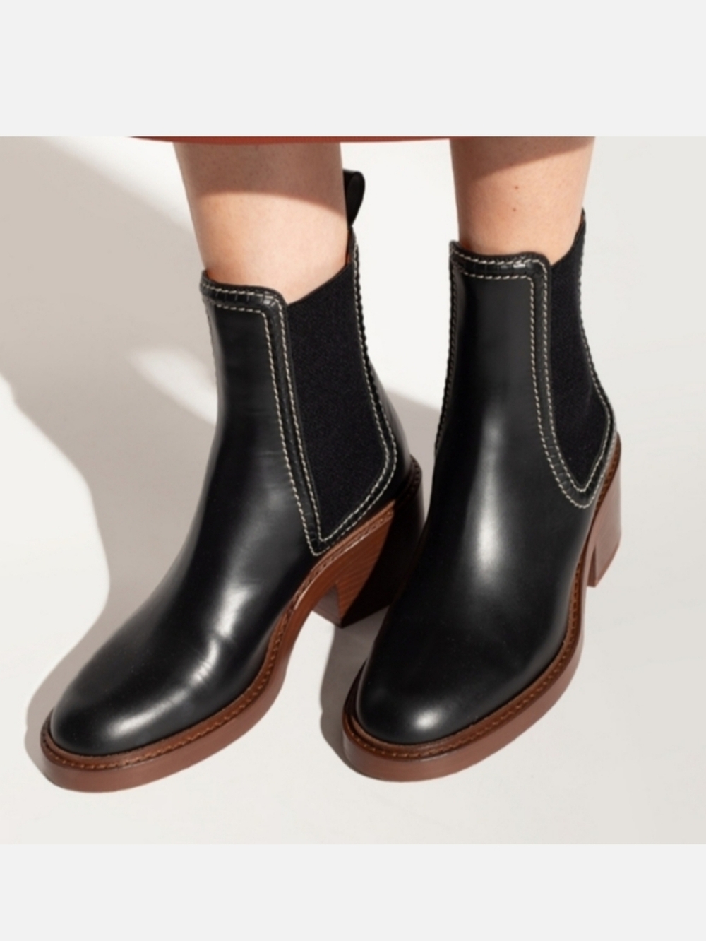 Joie Black Genuine Leather Chelsea Ankle Boots NEW 8